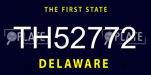 TH52772 Delaware License Plate