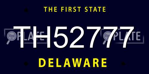 TH52777 Delaware License Plate