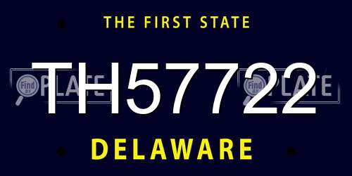 TH57722 Delaware License Plate