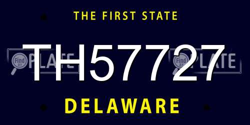 TH57727 Delaware License Plate