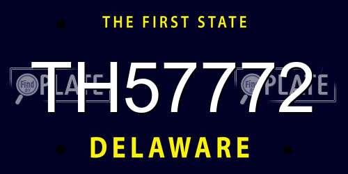 TH57772 Delaware License Plate