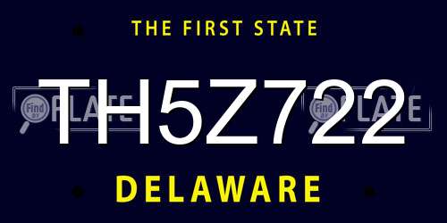TH5Z722 Delaware License Plate