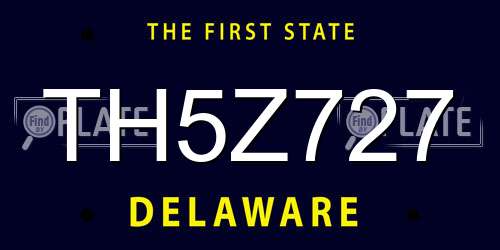 TH5Z727 Delaware License Plate