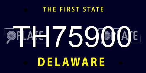 TH75900 Delaware License Plate