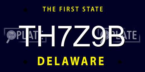 TH7Z9B Delaware License Plate