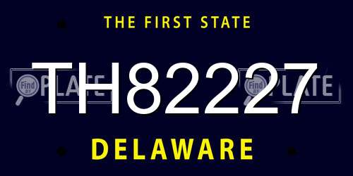 TH82227 Delaware License Plate