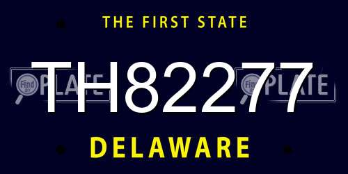 TH82277 Delaware License Plate