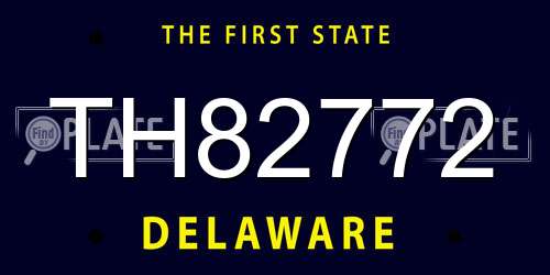 TH82772 Delaware License Plate