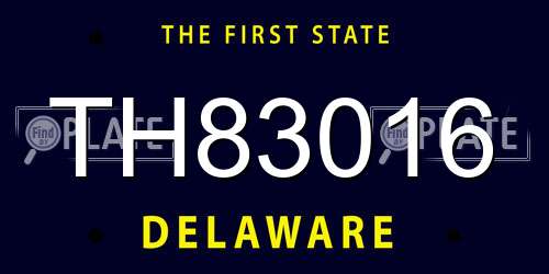 TH83016 Delaware License Plate
