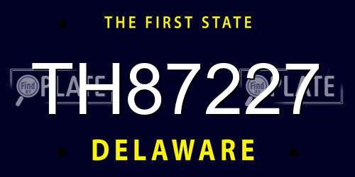 TH87227 Delaware License Plate