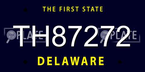 TH87272 Delaware License Plate
