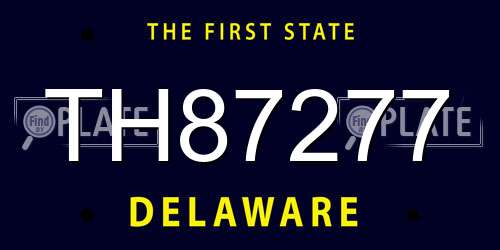 TH87277 Delaware License Plate