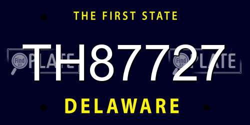 TH87727 Delaware License Plate