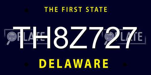 TH8Z727 Delaware License Plate