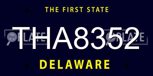 THA8352 Delaware License Plate