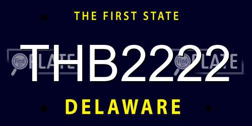 THB2222 Delaware License Plate
