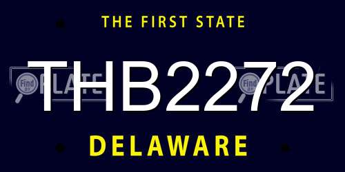 THB2272 Delaware License Plate