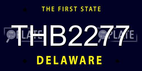 THB2277 Delaware License Plate
