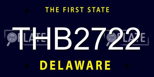 THB2722 Delaware License Plate