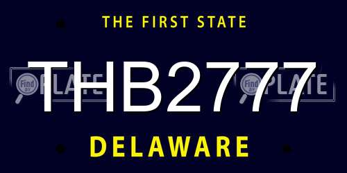 THB2777 Delaware License Plate