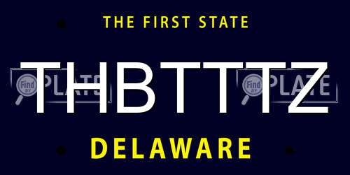 THBTTTZ Delaware License Plate