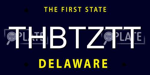 THBTZTT Delaware License Plate