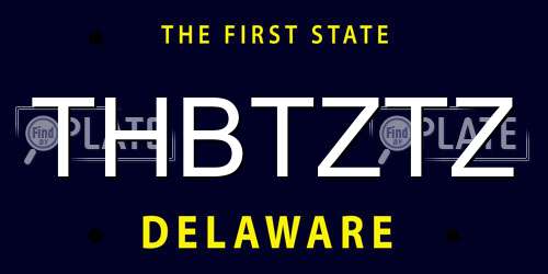 THBTZTZ Delaware License Plate