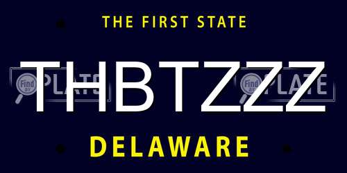 THBTZZZ Delaware License Plate