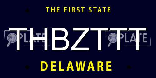 THBZTTT Delaware License Plate