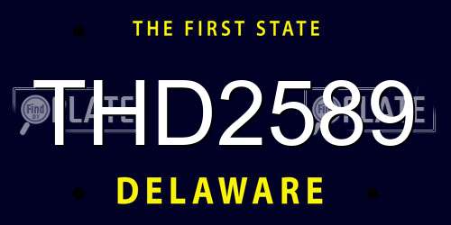 THD2589 Delaware License Plate