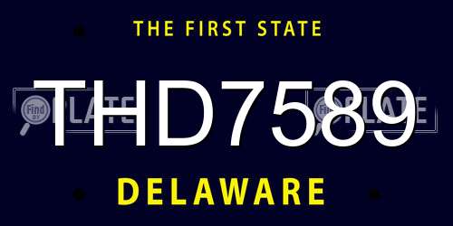 THD7589 Delaware License Plate