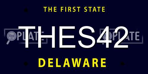THES42 Delaware License Plate