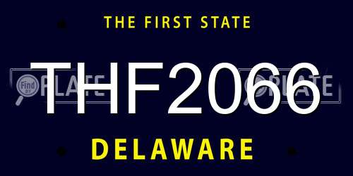 THF2066 Delaware License Plate