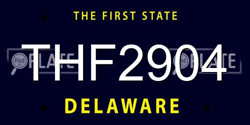 THF2904 Delaware License Plate