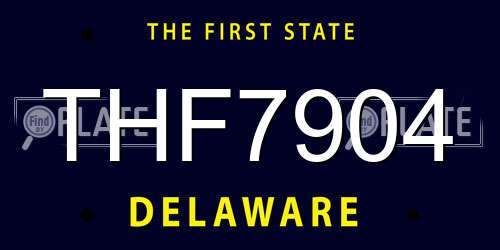 THF7904 Delaware License Plate