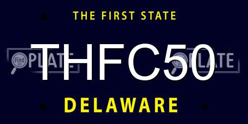 THFC50 Delaware License Plate