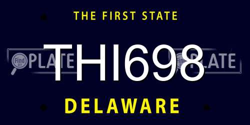 THI698 Delaware License Plate
