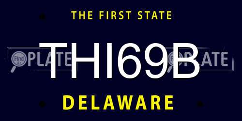 THI69B Delaware License Plate