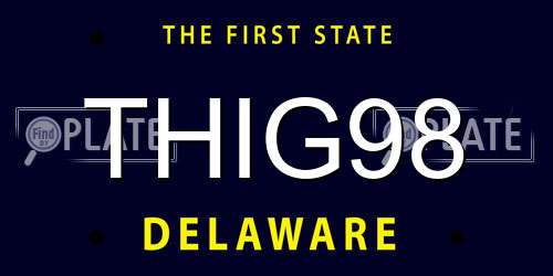 THIG98 Delaware License Plate
