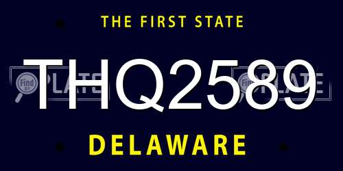 THQ2589 Delaware License Plate