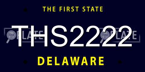 THS2222 Delaware License Plate