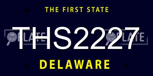 THS2227 Delaware License Plate