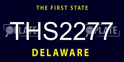 THS2277 Delaware License Plate