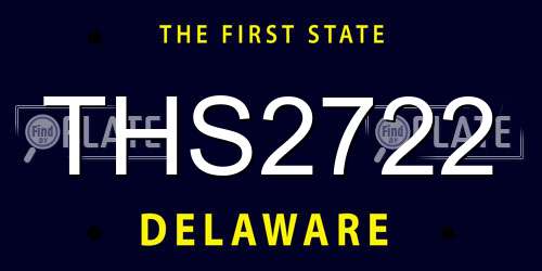 THS2722 Delaware License Plate
