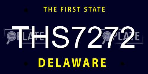 THS7272 Delaware License Plate