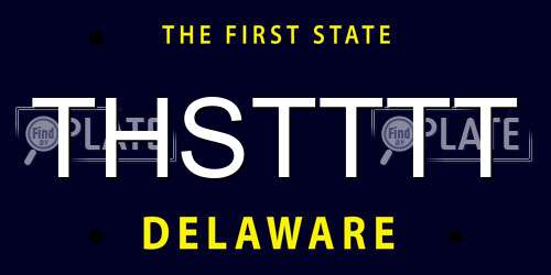THSTTTT Delaware License Plate