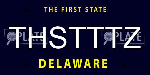 THSTTTZ Delaware License Plate