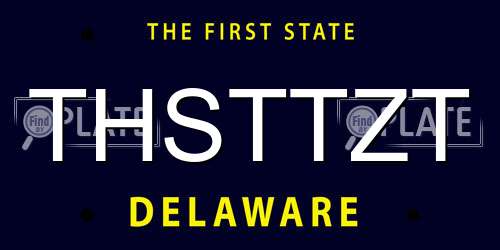THSTTZT Delaware License Plate