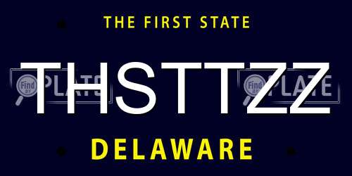 THSTTZZ Delaware License Plate