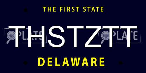 THSTZTT Delaware License Plate